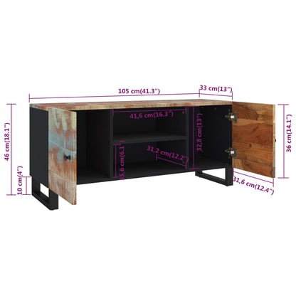 móvel de TV 105x33x46 cm madeira recuperada maciça