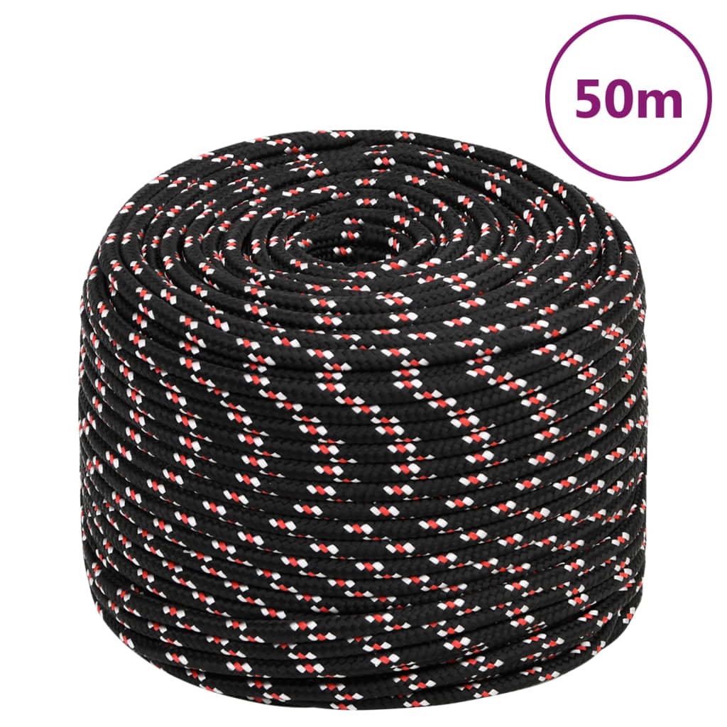 Corda de barco 6 mm 50 m polipropileno preto