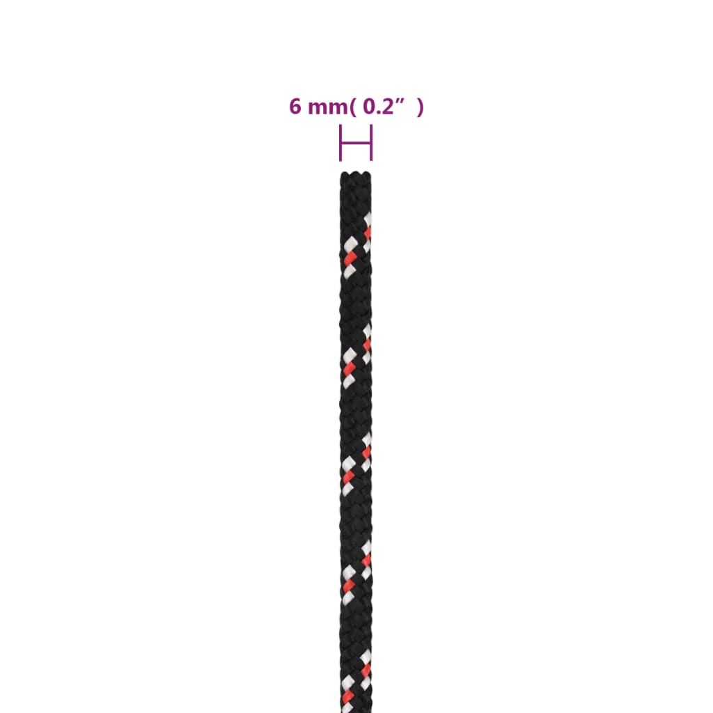 Corda de barco 6 mm 50 m polipropileno preto