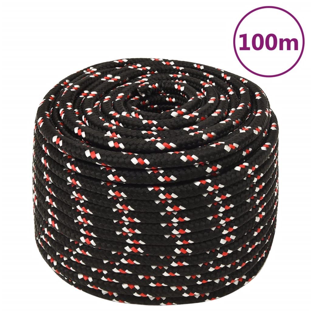 Corda de barco 12 mm 100 m polipropileno preto