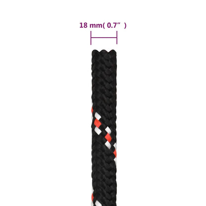 Corda de barco 18 mm 100 m polipropileno preto