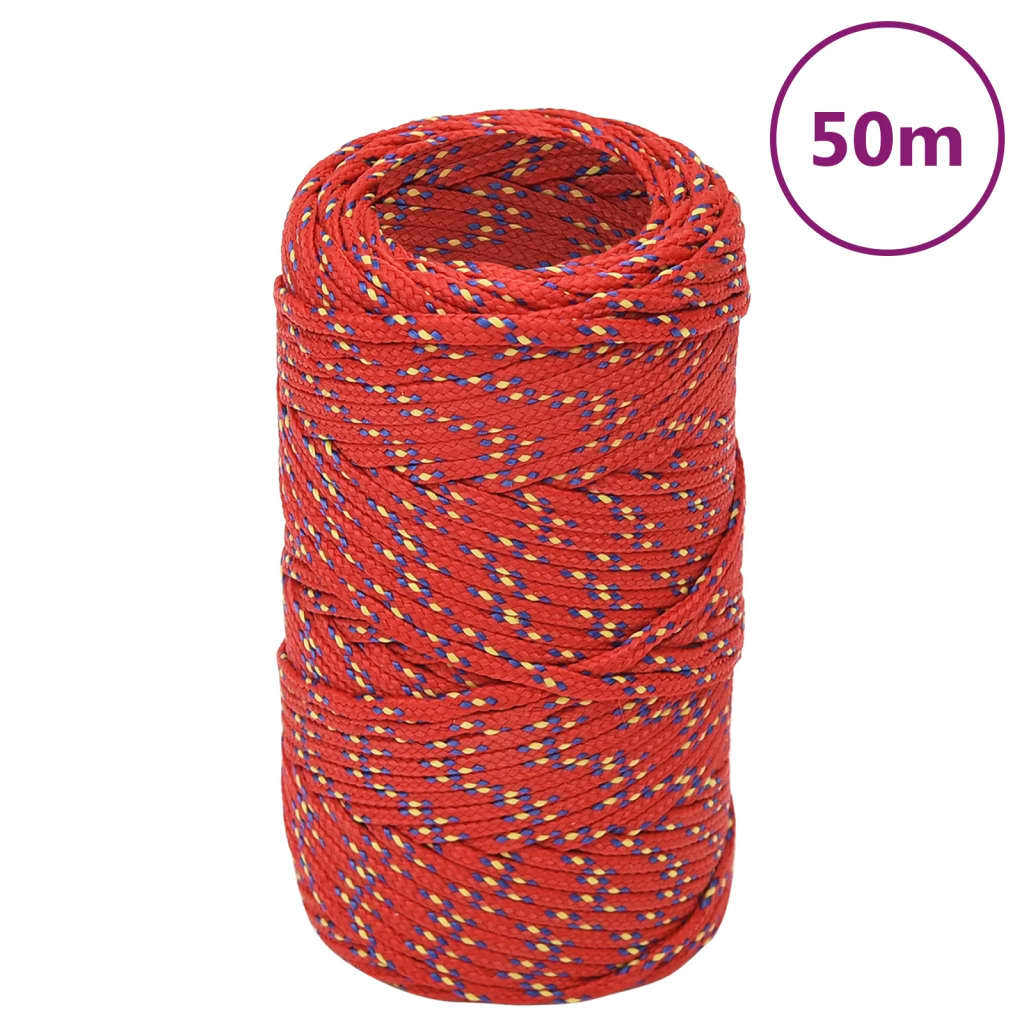 Corda de barco 2 mm 50 m polipropileno vermelho