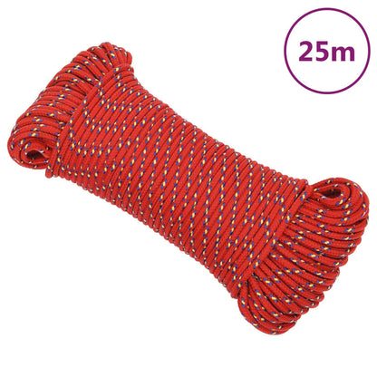 Corda de barco 3 mm 25 m polipropileno vermelho