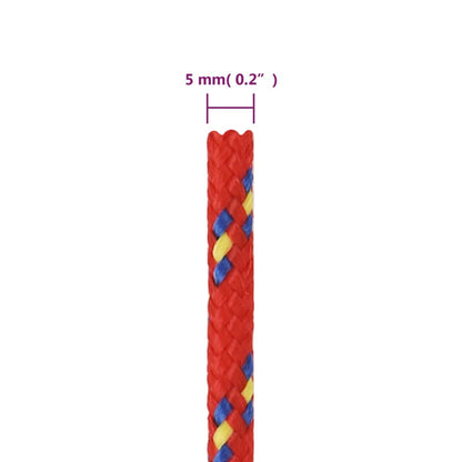 Corda de barco 5 mm 50 m polipropileno vermelho