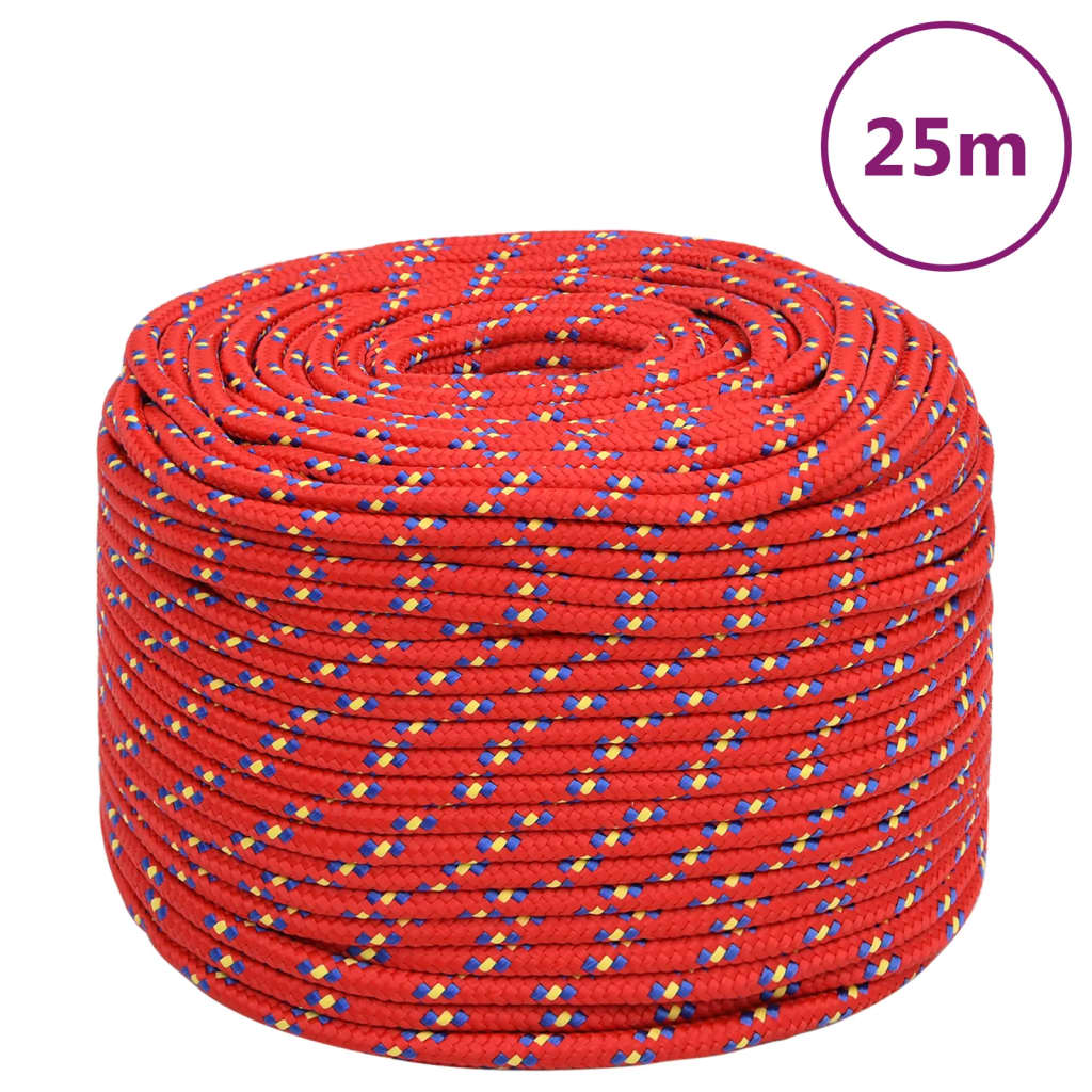 Corda de barco 6 mm 25 m polipropileno vermelho