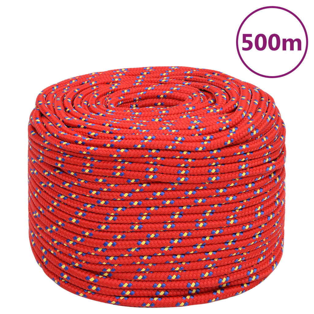 Corda de barco 10 mm 500 m polipropileno vermelho