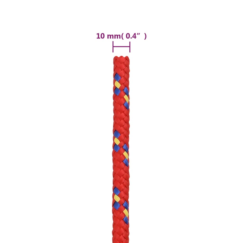 Corda de barco 10 mm 500 m polipropileno vermelho