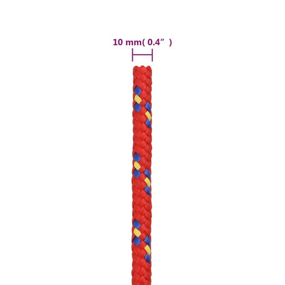 Corda de barco 10 mm 500 m polipropileno vermelho