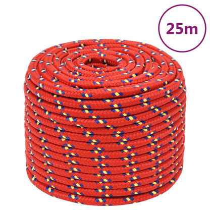 Corda de barco 12 mm 25 m polipropileno vermelho