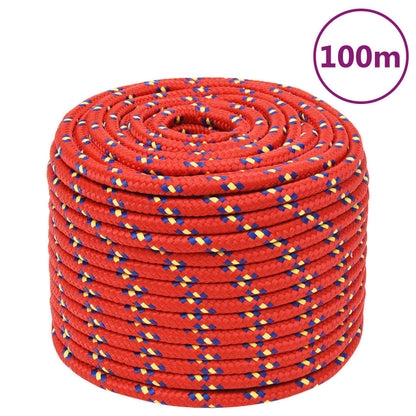 Corda de barco 12 mm 100 m polipropileno vermelho