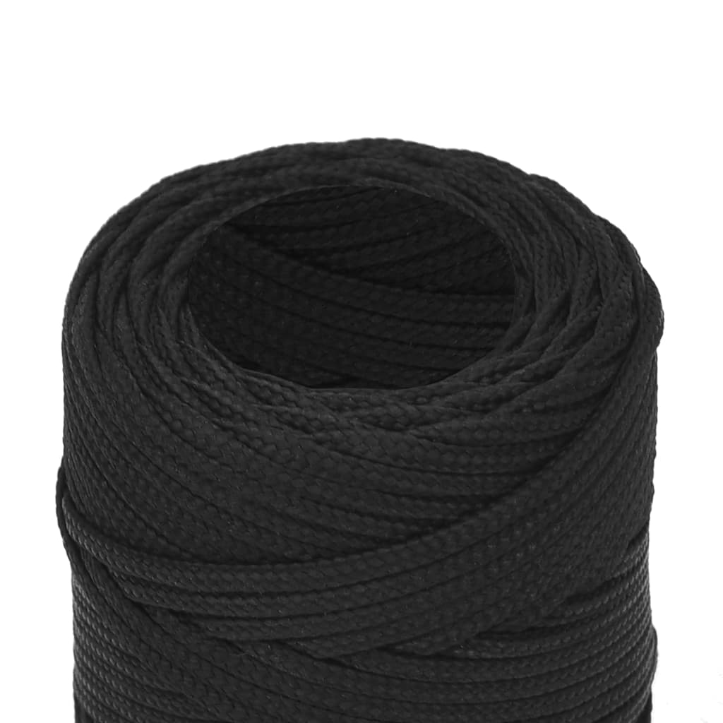 Corda de barco 2 mm 100 m polipropileno preto completo