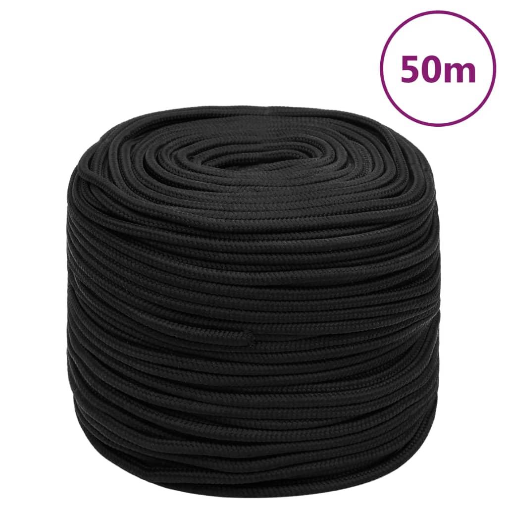 Corda de barco 6 mm 50 m polipropileno preto completo