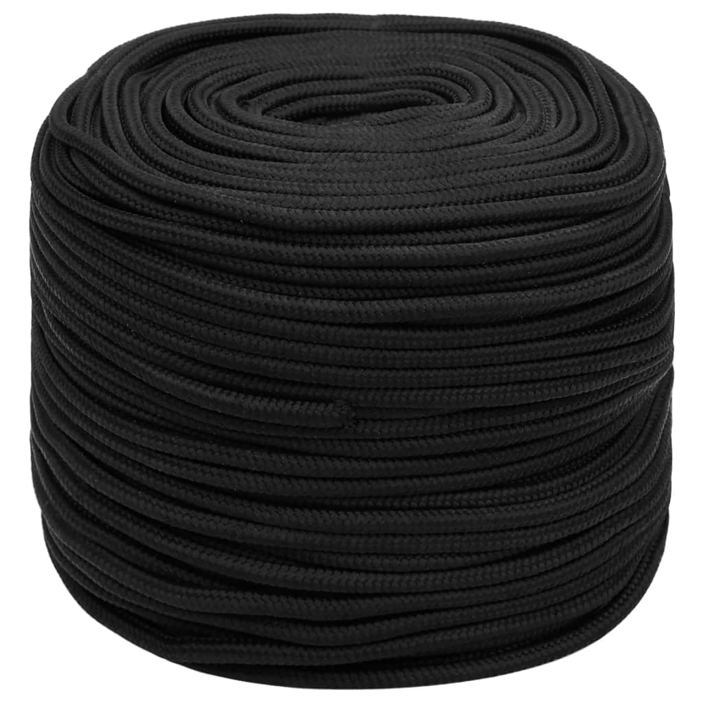 Corda de barco 6 mm 50 m polipropileno preto completo