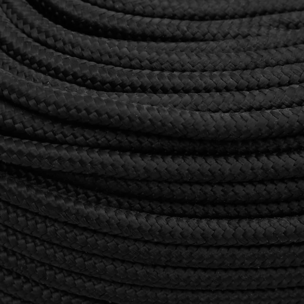 Corda de barco 8 mm 500 m polipropileno preto completo