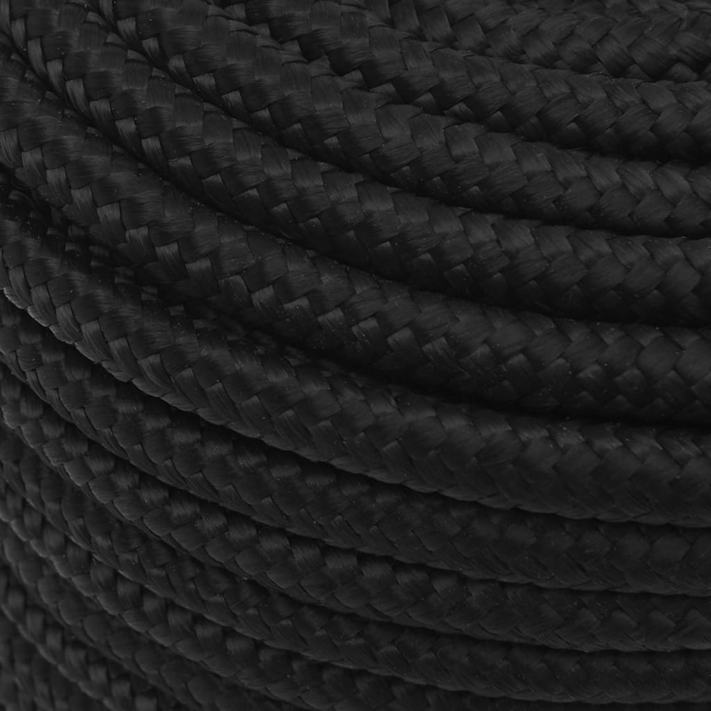 Corda de barco 12 mm 25 m polipropileno preto completo