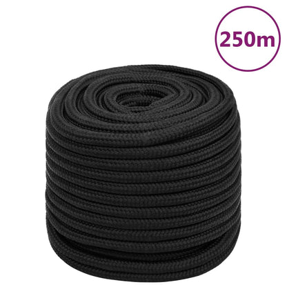 Corda de barco 16 mm 250 m polipropileno preto completo