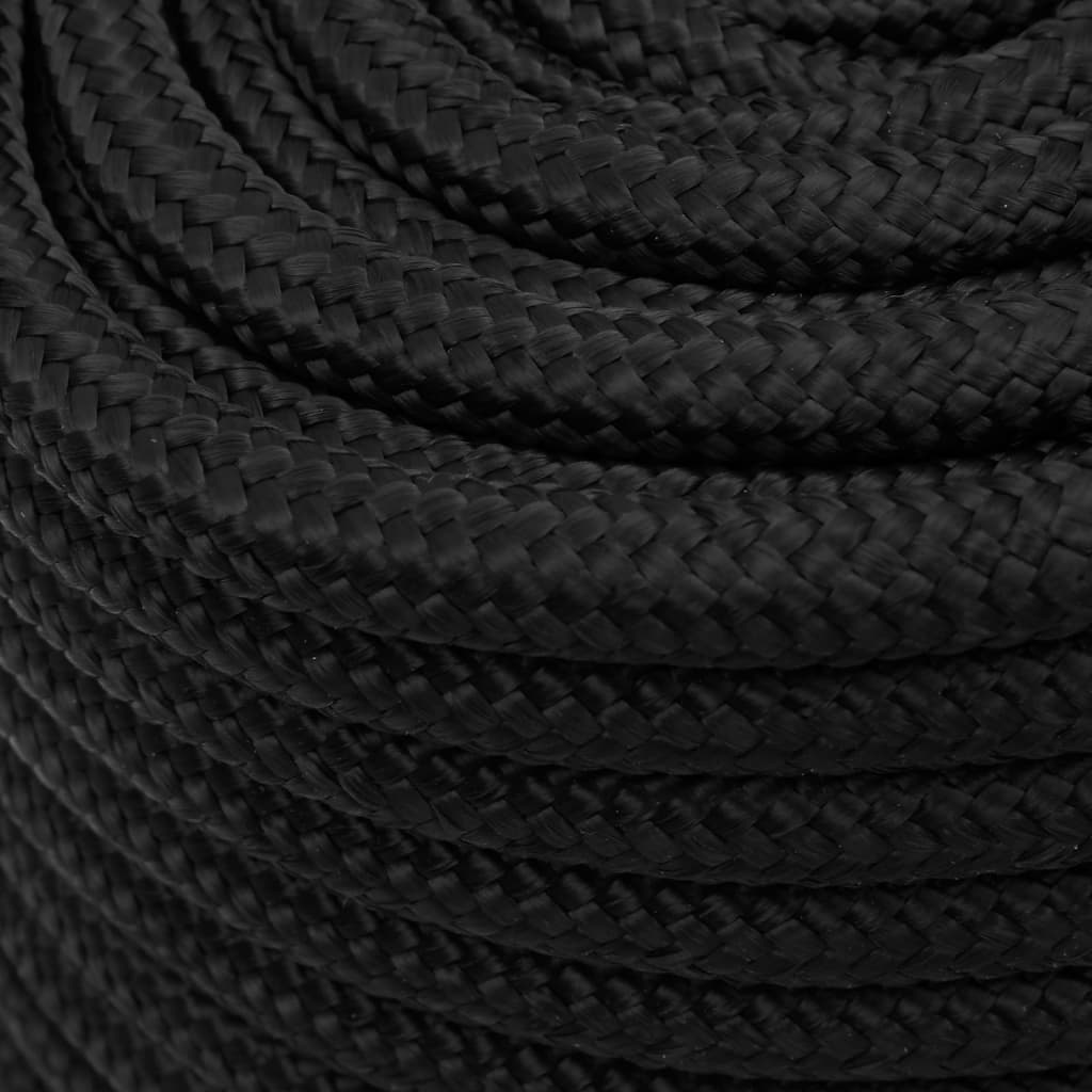 Corda de barco 16 mm 250 m polipropileno preto completo