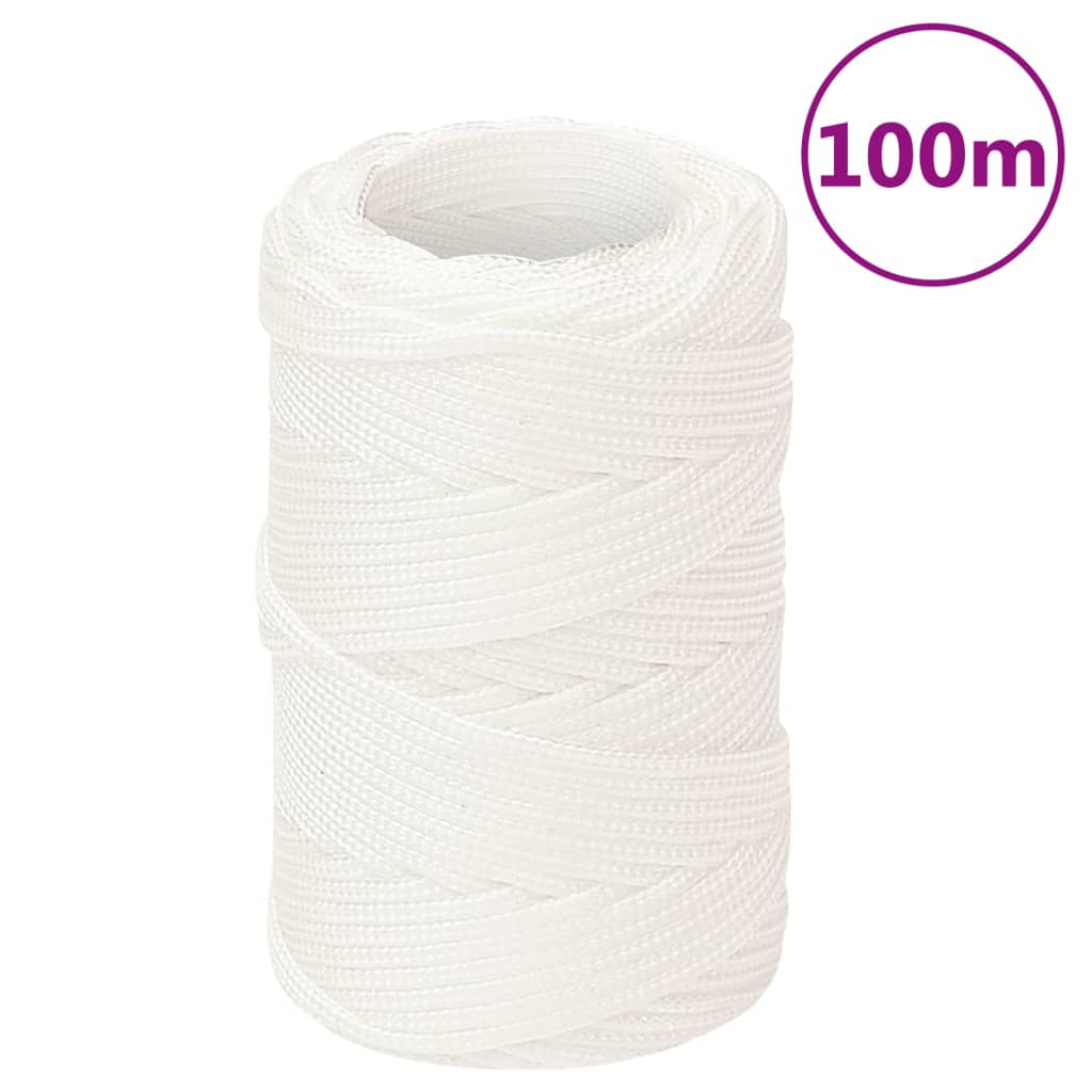 Corda de barco 2 mm 100 m polipropileno branco completo