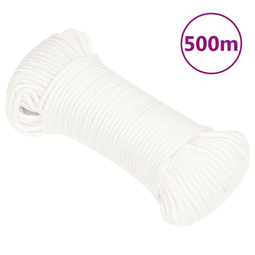 Corda de barco 3 mm 500 m polipropileno branco completo