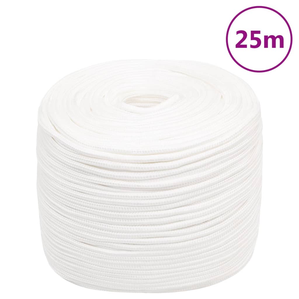 Corda de barco 6 mm 25 m polipropileno branco completo