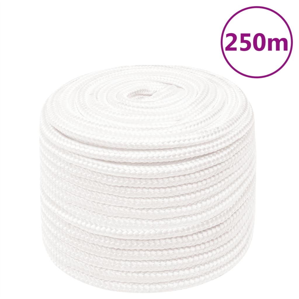 Corda de barco 14 mm 250 m polipropileno branco completo