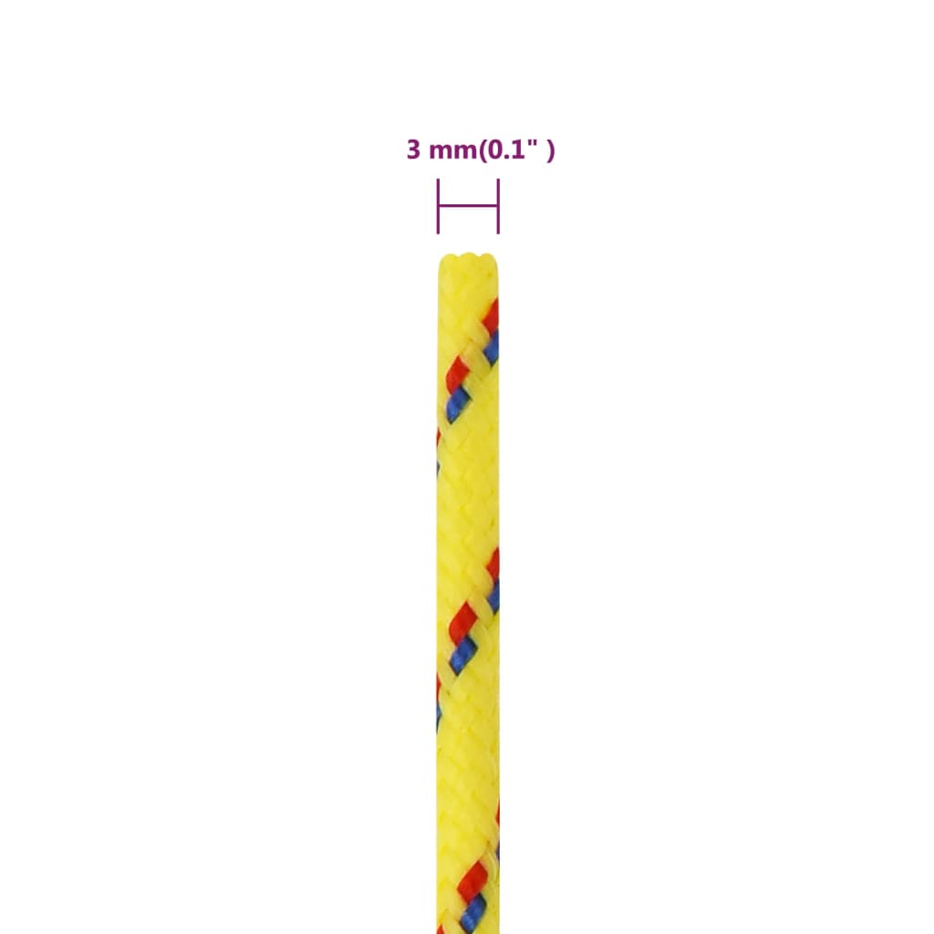 Corda de barco 3 mm 50 m polipropileno amarelo