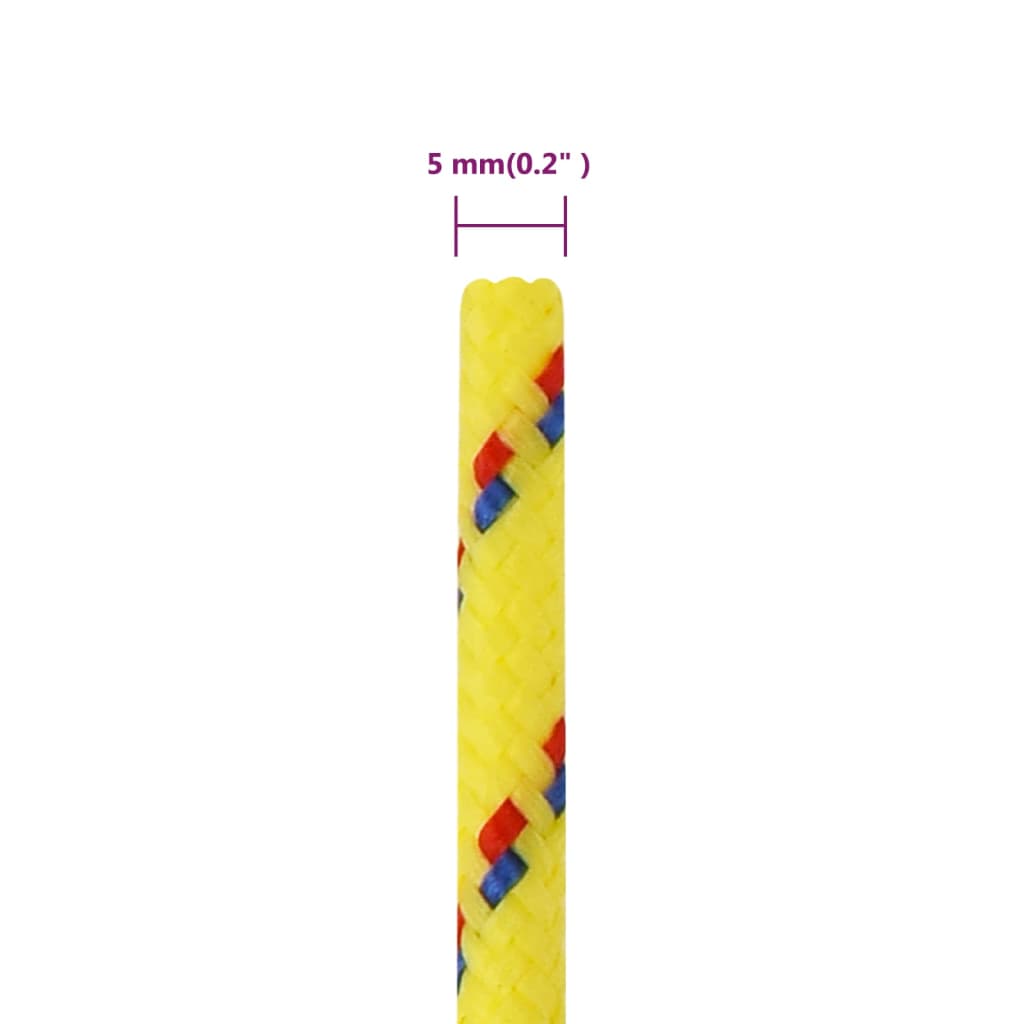 Corda de barco 5 mm 100 m polipropileno amarelo