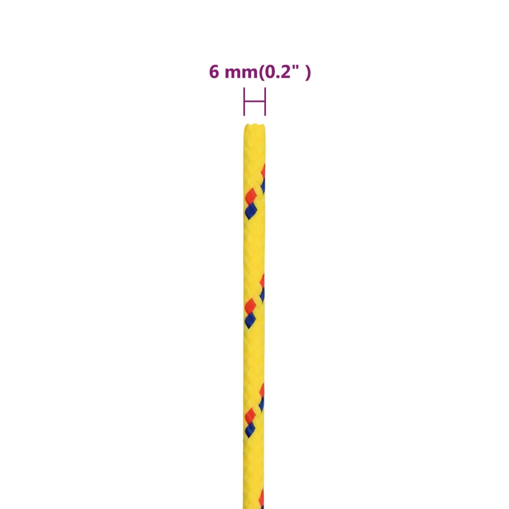 Corda de barco 6 mm 500 m polipropileno amarelo