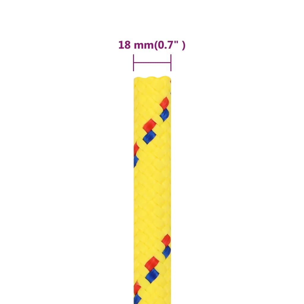 Corda de barco 18 mm 100 m polipropileno amarelo