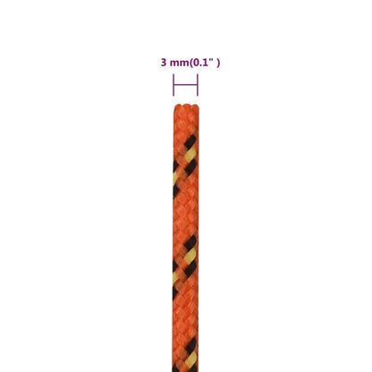 Corda de barco 3 mm 25 m polipropileno laranja