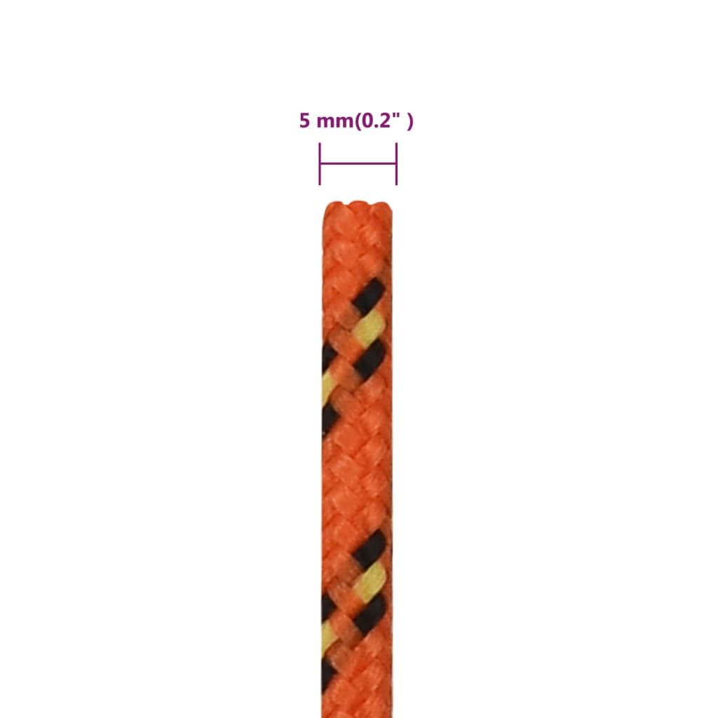 Corda de barco 5 mm 25 m polipropileno laranja