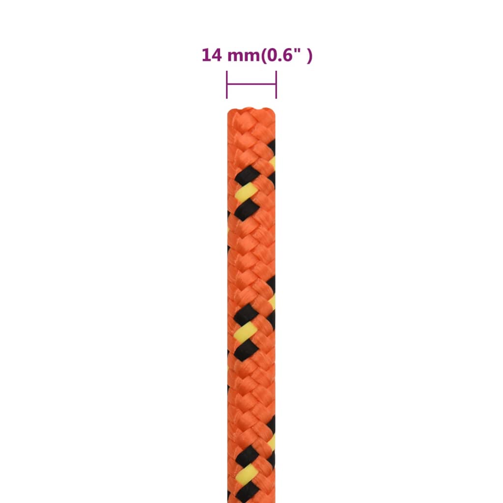 Corda de barco 14 mm 250 m polipropileno laranja