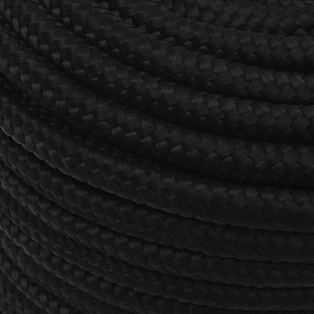 Corda de trabalho 12 mm 50 m poliéster preto