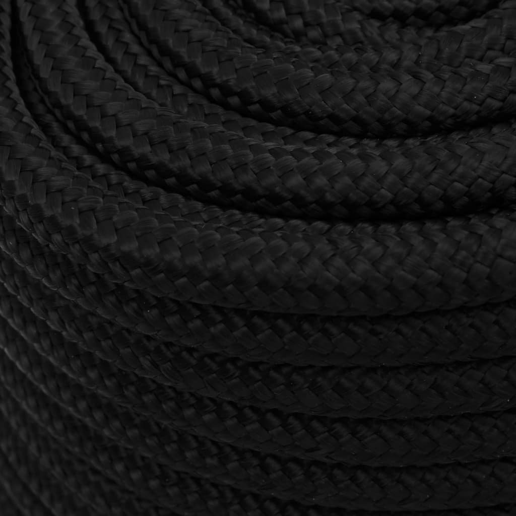 Corda de trabalho 16 mm 25 m poliéster preto