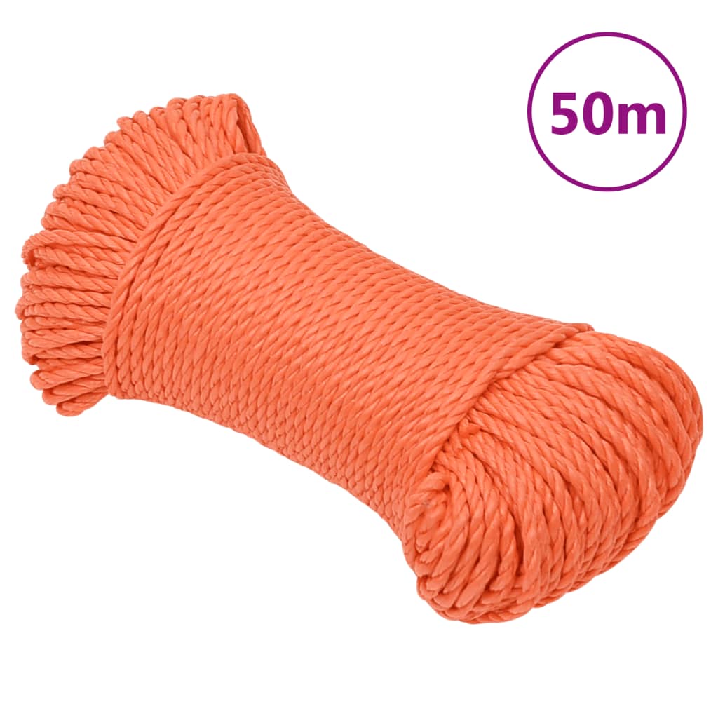 Corda de trabalho 3 mm 50 m polipropileno cor laranja