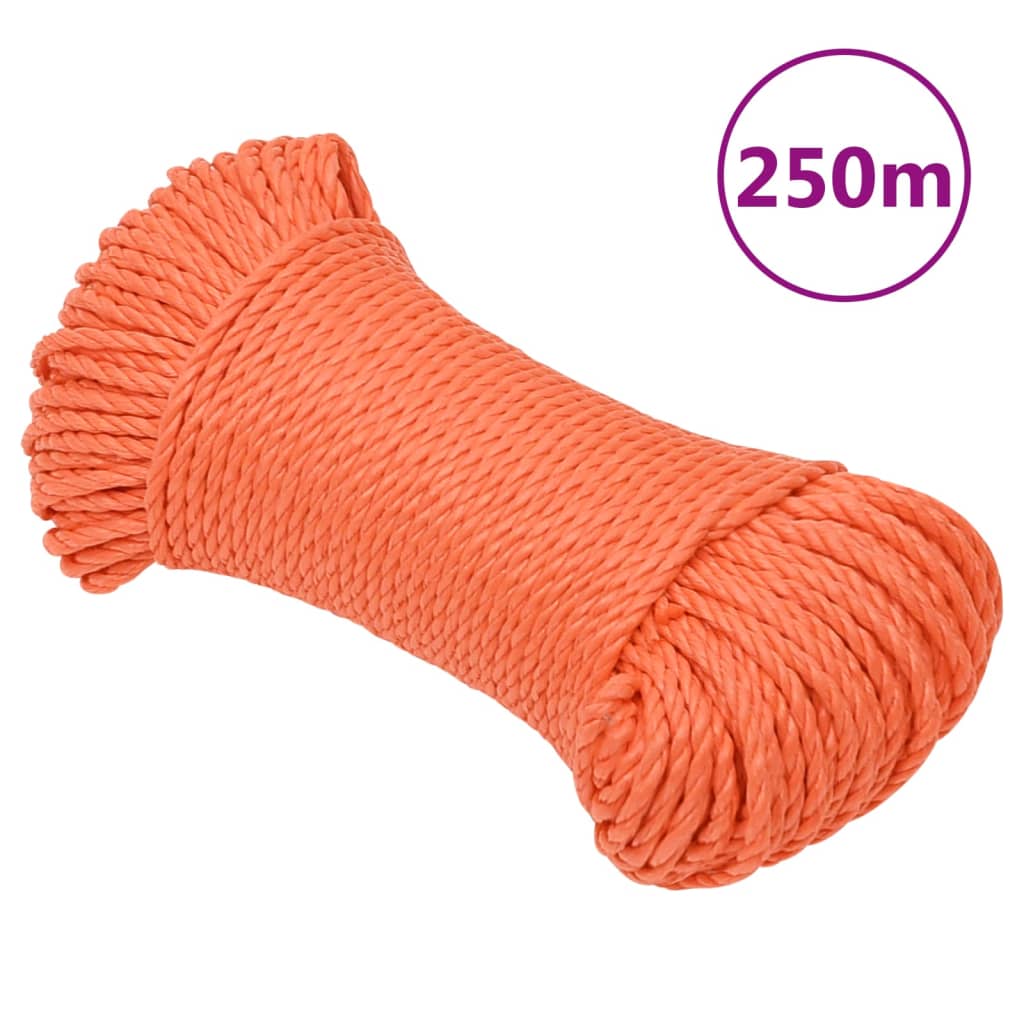 Corda de trabalho 6 mm 250 m polipropileno laranja