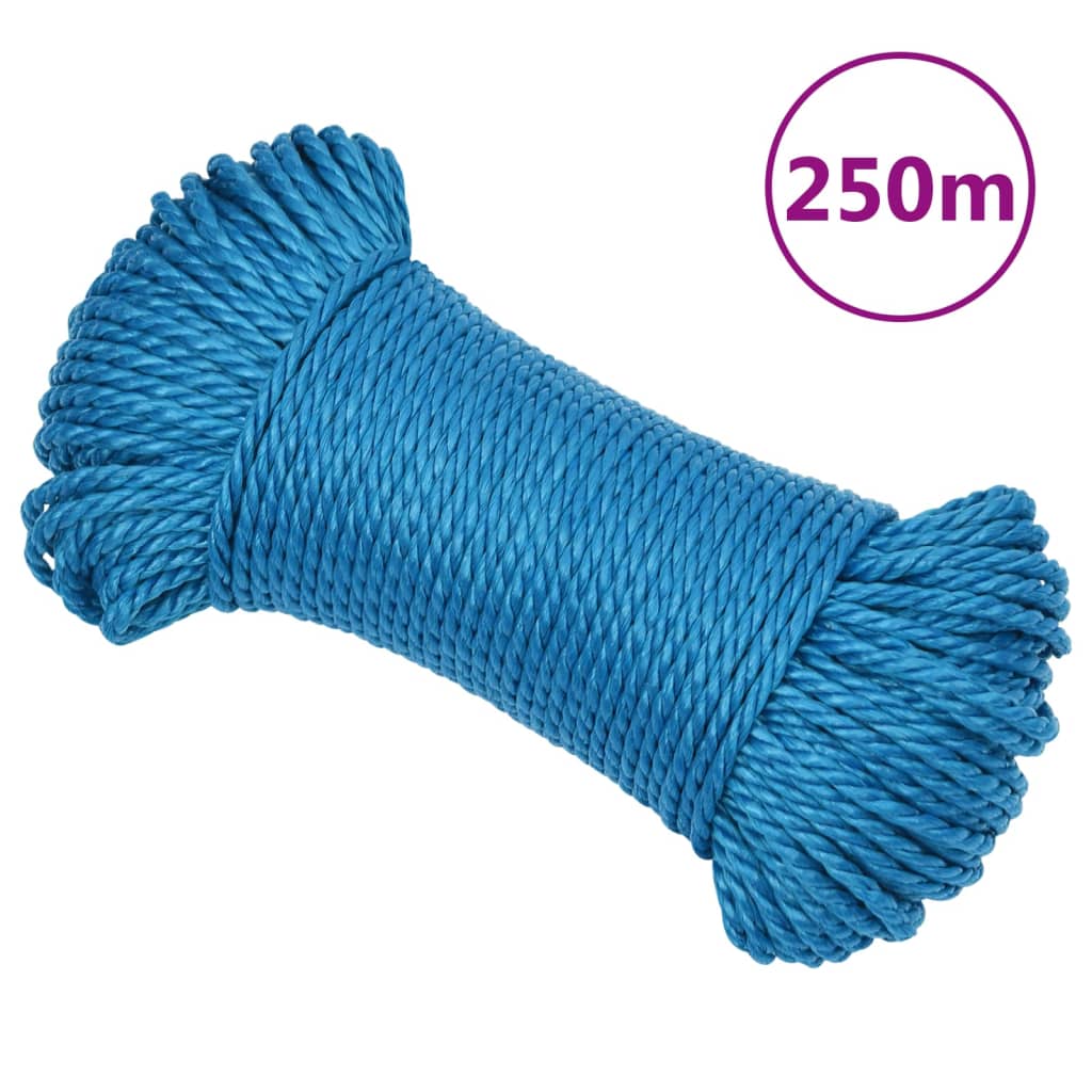 Corda de trabalho 3 mm 250 m polipropileno azul