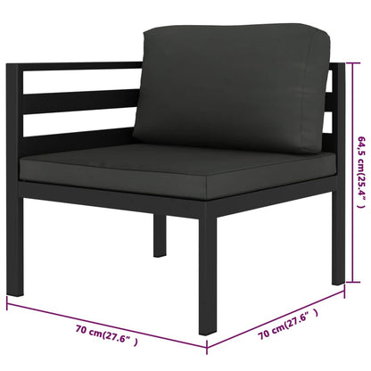 4 pcs conjunto lounge jardim com almofadões alumínio antracite