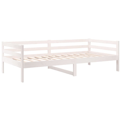 Sofá-cama 90x190 cm madeira de pinho maciça branco