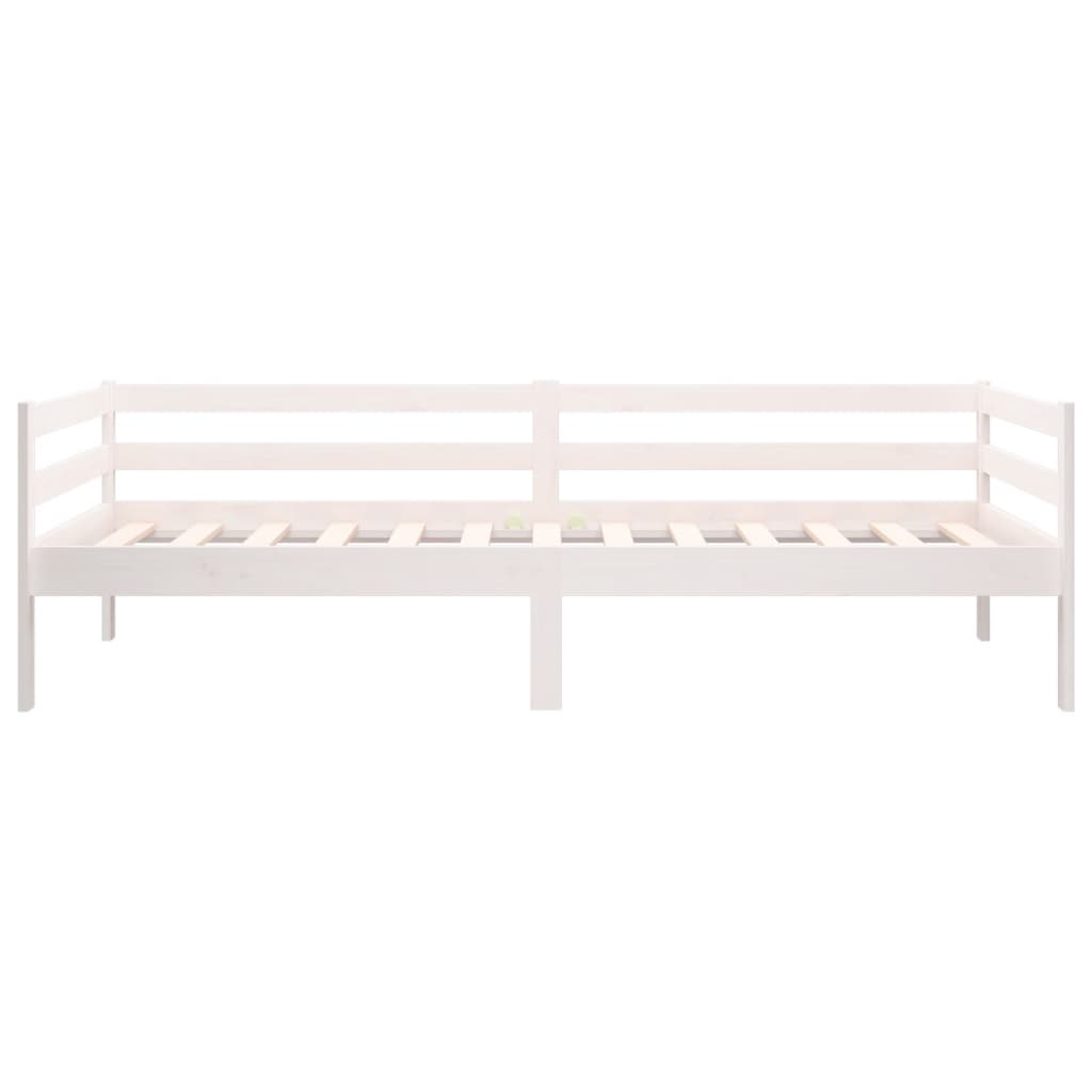 Sofá-cama 90x190 cm madeira de pinho maciça branco