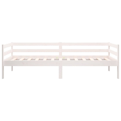 Sofá-cama 90x190 cm madeira de pinho maciça branco