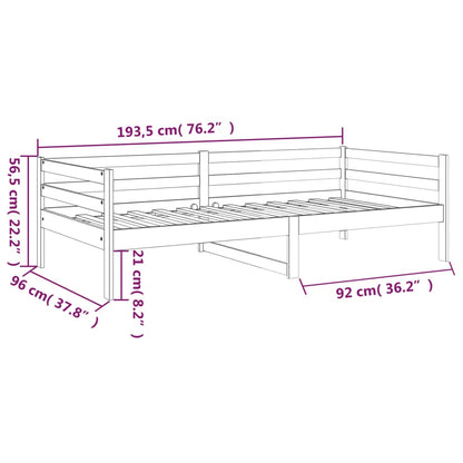 Sofá-cama 90x190 cm madeira de pinho maciça branco