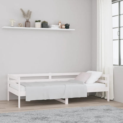 Sofá-cama 90x190 cm madeira de pinho maciça branco