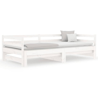 Estrutura sofá-cama de puxar 2x(90x190) cm pinho maciço branco