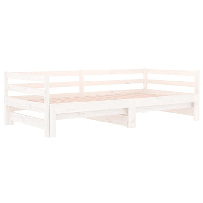 Estrutura sofá-cama de puxar 2x(90x190) cm pinho maciço branco