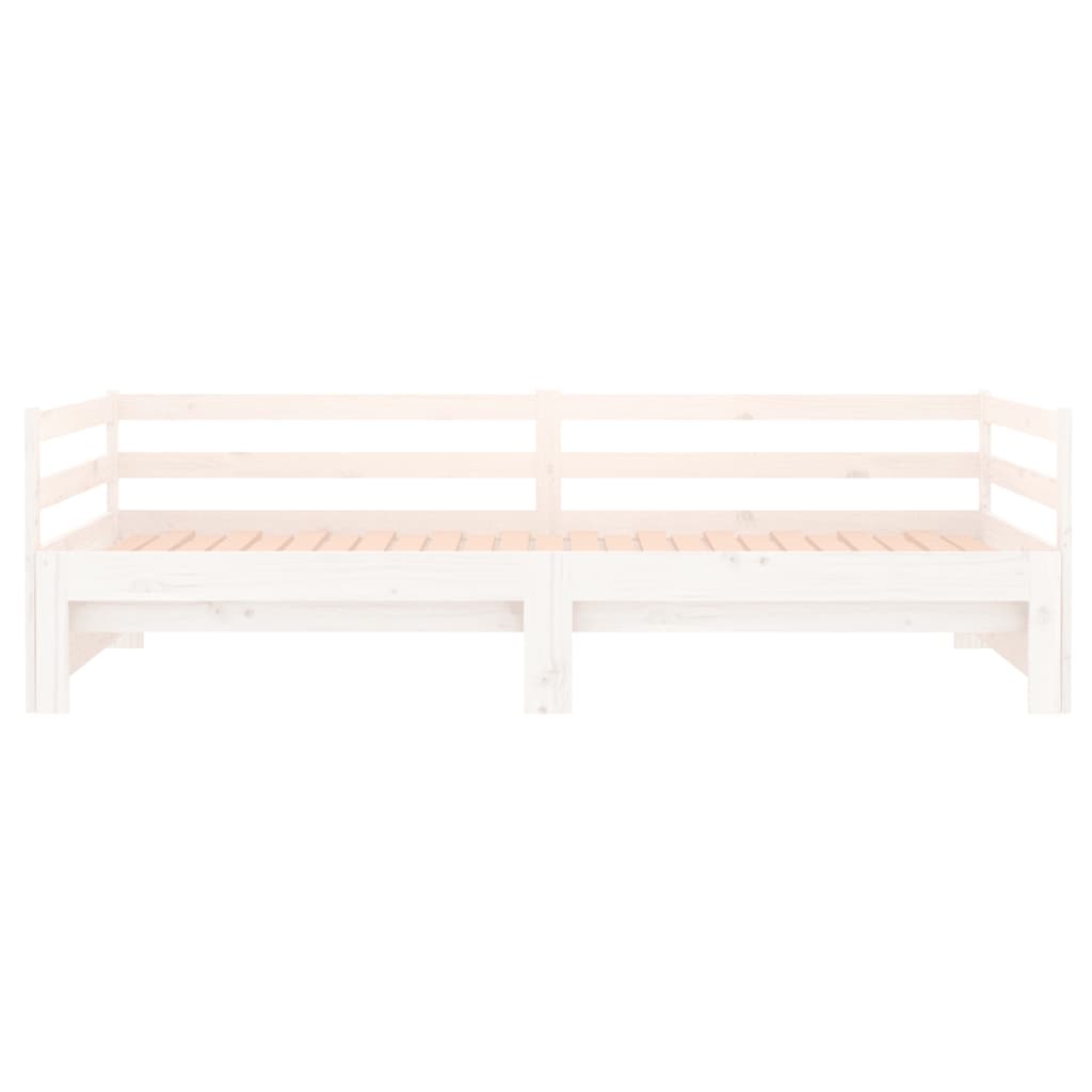 Estrutura sofá-cama de puxar 2x(90x190) cm pinho maciço branco