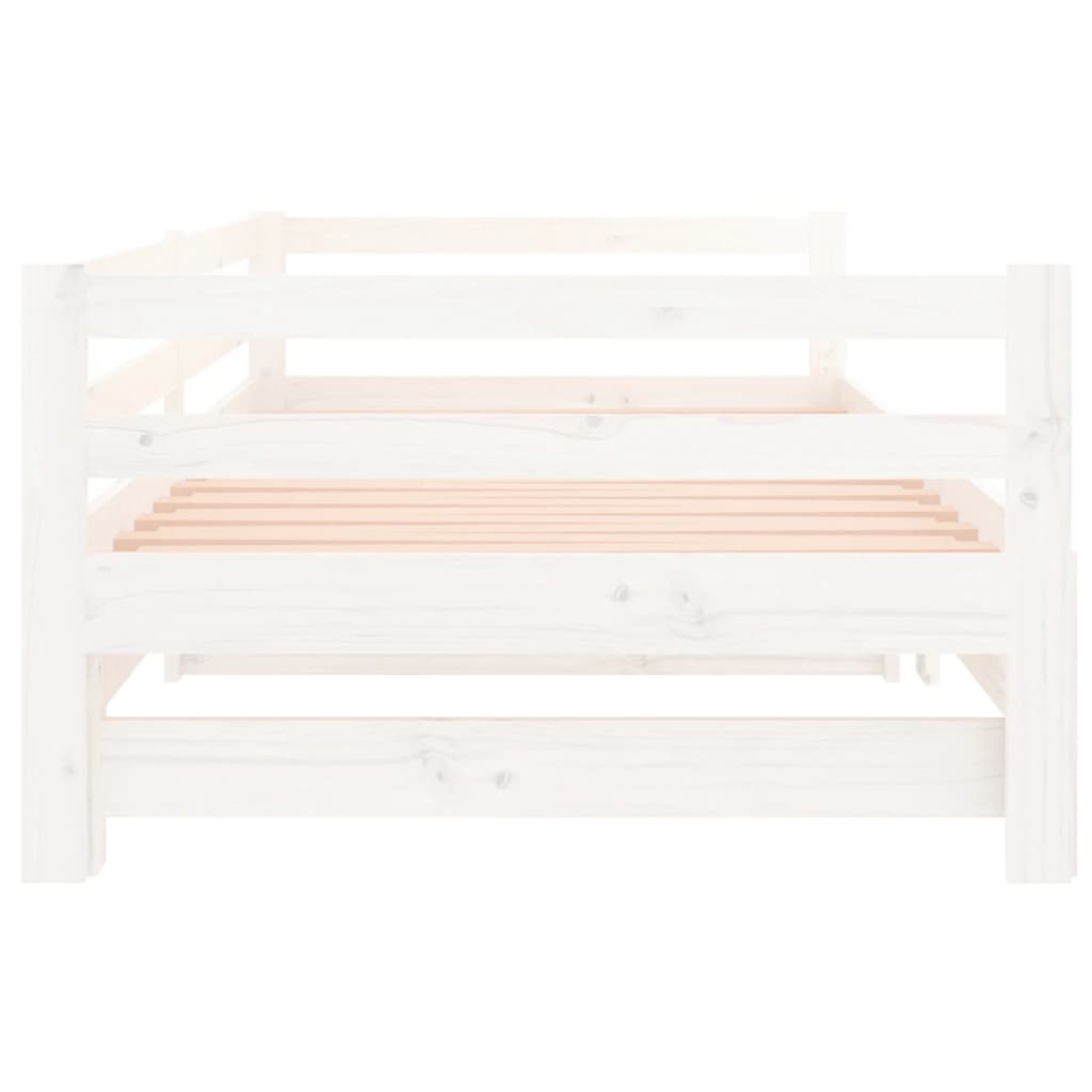 Estrutura sofá-cama de puxar 2x(90x190) cm pinho maciço branco