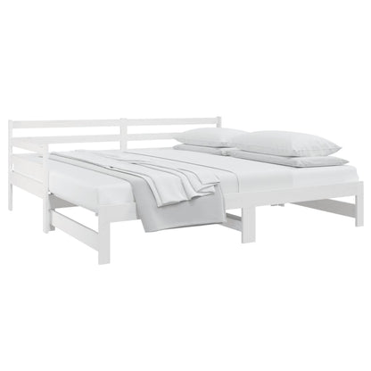 Estrutura sofá-cama de puxar 2x(90x190) cm pinho maciço branco