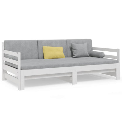 Estrutura sofá-cama de puxar 2x(90x190) cm pinho maciço branco