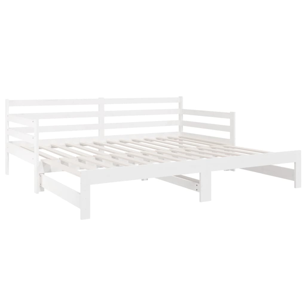 Estrutura sofá-cama de puxar 2x(90x190) cm pinho maciço branco